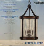 Kichler Barrington 4-LIGHT Distressed Black And Wood Tone Rustic Seeded Pedant. Fixed Price $164.95.