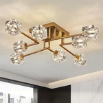 Vintage Gold Semi Flush Mount Ceiling 8-LIGHT Glass Sputnik Chandeliers. Fixed Price $299.06.