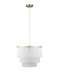 Globe Electric 61093 Janis Pendant Lighting White With Fringe. Fixed Price $60.00.