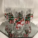 Vintage Christmas Tree Presents Snowflakes Luminarc Drinking Glass - Set Of 6. Fixed Price $27.95.