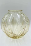 Vintage Lite Amber Faceted Glass Globe Pendant Light Shade 8". Fixed Price $60.00.