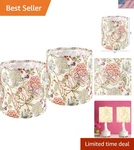 Set Of 2 Small Tall Lamp Shades, 10" Top X Bottom High Drum Sh.... Fixed Price $51.99.