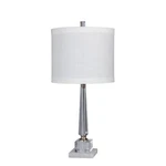 Fangio Lighting 26" Tapered Table Lamp, Clear Crystal & Snow Marble W-5146. Fixed Price $129.99.