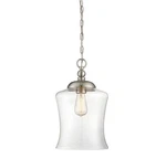 1-LIGHT Mini Pendant Brushed Nickel By Meridian Lighting M70019BN. Fixed Price $160.00.