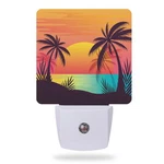 Palm Tree Beach Sunset Night Light Plug In Wall Half Round Lamp 0.5W. Fixed Price $26.58.