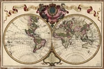 Ornate 1720 World Antique Style Map Cool Wall Decor Art Print Poster 36X24. Fixed Price $21.99.