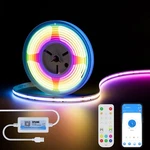 Miwise 9.84FT Cob Led Strip Rgb Chasing Light Music Sync Alexa Compatible. Fixed Price $31.73.