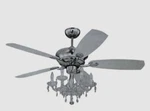 Ellington By Craftmade Chrome White 4 Blades Fandelier Light Ceiling 52". Fixed Price $119.99.