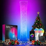 Leonc Rgb+cct Floor Lamp With Remote, 1800LM Led Tuya Smart 9W 2 Bulbs, 65". Fixed Price $320.89.