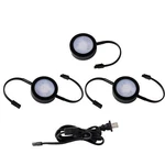 Wac 3LT Led Puck LIGHTS/6" WIRE/6' Cord/roll Switch, Black/white HR-AC73-CS-BK. Fixed Price $94.99.