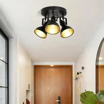 Multi-directional Ceiling Spot Light Semi Flush Mount Round Track Black. Fixed Price $37.59.