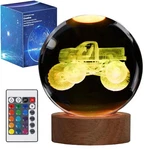 Monster Truck 3D Crystal Ball Night Light Remote Control 16-COLOR Led Gift. Fixed Price $31.38.