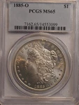 1885-O Morgan Silver Dollar **pcgs MS65** Free Shipping! G1312. Fixed Price $199.00.