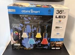 Atomi Smart Wifi Color Changing String Lights 36 Ft 18 Bulbs - Open Box. Fixed Price $59.99.