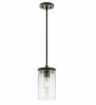 Kichler Crosby 43996 Oz Mini Pendant Light - Olde Bronze & Clear Glass Nib. Fixed Price $31.99.