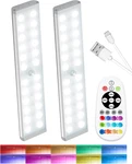 Rechargeable Motion Sensor Night Lights, 58-LED Rgb Under Cabinet (2 Pack. Fixed Price $35.99.
