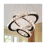 Dimmable Black Modern Led Crystal Chandeliers 3 Rings Pendant Light Adjustabl.... Fixed Price $145.23.