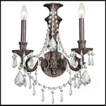 Must Go!! Nib Crystorama Vanderbilt 2-LIGHT Bath Wall Sconce 4 Available. Fixed Price $123.45.