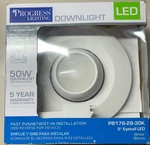 Progress Lighting 5 In. Satin White Integrated Led Recessed Trim. Fixed Price $9.99.