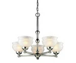 Z-lite Sterling Collection Polished Nickel Frost Glass Light Chandelier $597. Fixed Price $129.59.
