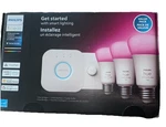 Philips Hue 3 -75 Watt Bulb Smart Bridge & Button Color Ambience Starter Kit. Fixed Price $99.00.