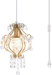 Elegant Mini Chandelier Plug Crystal Pendant Light,golden. Fixed Price $47.95.