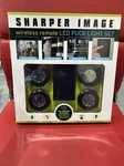 Sharper Image Wireless Remote Led Puck Light Set Nib Htf Black Finish. Fixed Price $25.00.