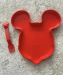 Tupperware Disney Mickey Mouse Food Plate #3751A Kids Ears Face Plus Fork. Fixed Price $12.00.