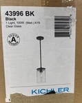 Kichler Crosby 1-LIGHT Black Mini Pendant Clear Glass 43996BK. Fixed Price $34.95.