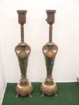 2 Rembrandt Masterpiece Torchiere Cast Metal & Marble Footed Table Lamps Project. Fixed Price $89.99.