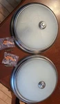 2 Pack Patriot Lighting 11 " Ceiling Flush Mount Alabaster Glass-stella. Fixed Price $25.00.