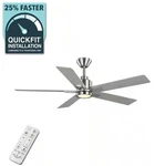 Hampton Bay Zandra 52" Integrated Led Brushed Nickel Ceiling Fan W/remote 92380. Fixed Price $104.99.