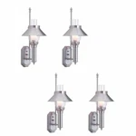 4 Silvertone Wall Lamps Solid Brass Set Of Renovator's Supply. Fixed Price $703.99.