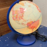 Illuminated Globe Lamp Blue Base Ul Listed Corded Electric World Map Design. Fixed Price $21.00.