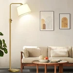 Nintiue Dimmable Floor Lamp, 1000 Lm Led Edison Bulb, Living Room Golden Brass. Fixed Price $68.99.