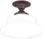 Petersburg Collection 13" One Light Semi Flush Mount In Old Bronze. Fixed Price $658.99.