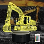 Excavator 3D Lamp For Kids, Led Optical Illusion Night Light With Remote Cont.... Fixed Price $24.24.