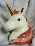 Ceramic Unicorn Head Coin Bank From Concepts Time Llc. Fixed Price $26.85.