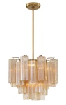 Crystorama Addis 4 Light Mini Chandelier Tronchi Murano Style New Amber Glass. Fixed Price $710.95.