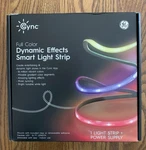Ge Cync Full Color Dynamic Effects Smart Light Strip 16 Ft + Power Supply Sealed. Fixed Price $26.55.