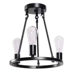 Hampton Bay Stratton 14 In. 3-LIGHT Black Semi-flush Mount *new Box*. Fixed Price $24.99.