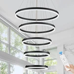 5-RINGS Modern Chandelier Black High Ceiling With Remote Control D.... Fixed Price $282.39.