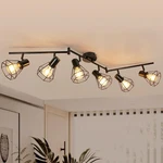 Hibay 6-LIGHT Track Lighting, Directional Rotatable Ceiling Fixture, Black. Fixed Price $87.39.