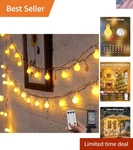String Lights Globe Led Fairy 33FT Indoor Outdoor Waterproof Dimmable. Fixed Price $34.10.