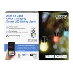 Feit Electric 24-FEET 12-LIGHT Color-changing Smart Outdoor Led String Lights. Fixed Price $44.99.