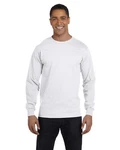 Hanes 5186 White Adult Beefy Long Sleeves Cotton T-shirt Blanco Blanche. Fixed Price $8.86.