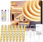 Emitever Cob Led Strip Lights Kit Warm White With Remote & 16.4FT, 2700K. Fixed Price $93.64.