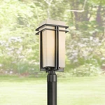 Kichler Tremillo 20" Black And Opal Glass Modern Outdoor Post Light. Fixed Price $394.99.