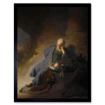 Jeremiah Lamenting The Destruction Of Jerusalem Wall Art Print Framed 12X16. Fixed Price $34.99.