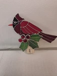 Ganz Cardinal Night Light Stained Glass Style Plug Christmas Bird Holly Decor. Fixed Price $8.40.